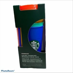 Starbucks color changing cups new in the box drink cups with straws